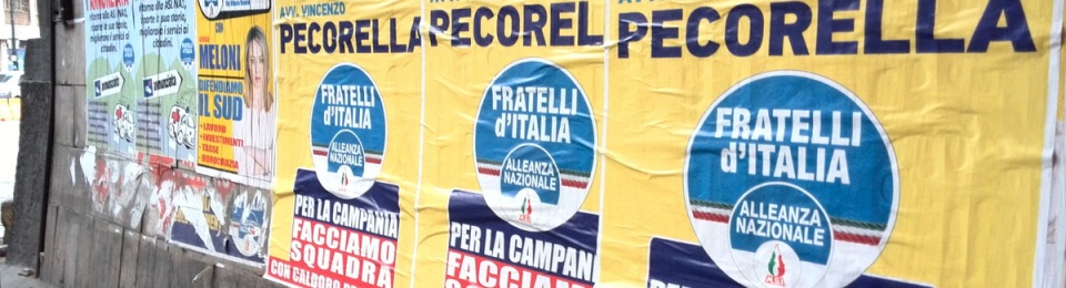 Manifesti Abusivi elezioni regionali Campania Pecorella FdI