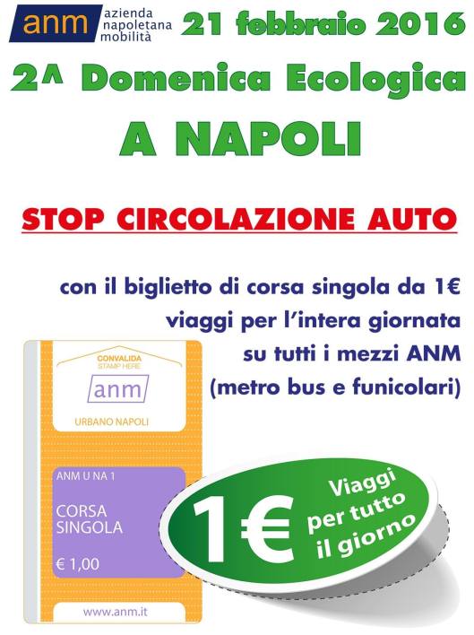 domenica ecologica a Napoli bus a 1 euro